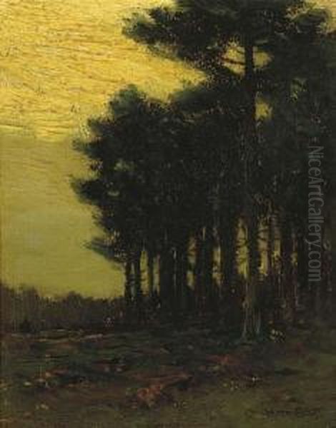 A Stand Of Trees At Dusk Oil Painting by Charles Warren Eaton