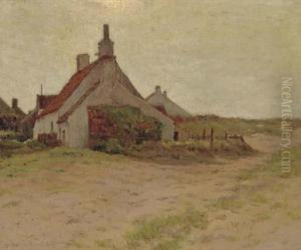 House On Sand Oil Painting by Charles Warren Eaton