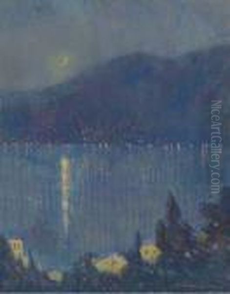 Nocturne, Lake Como Oil Painting by Charles Warren Eaton