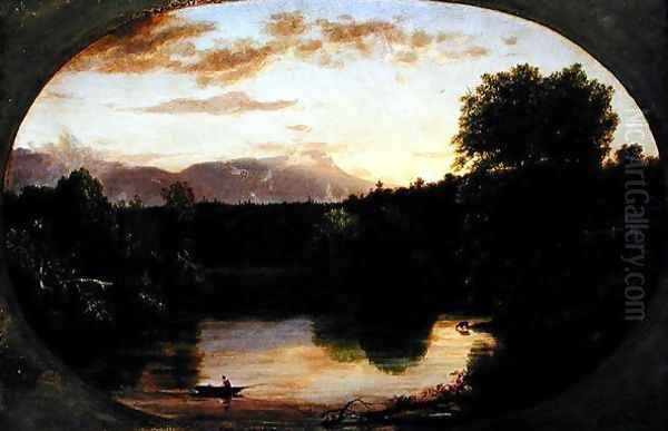 Sunset, View on Catskill Creek, 1833 Oil Painting by Thomas Cole