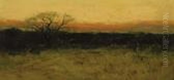 Landscape At Dusk Oil Painting by Charles Warren Eaton