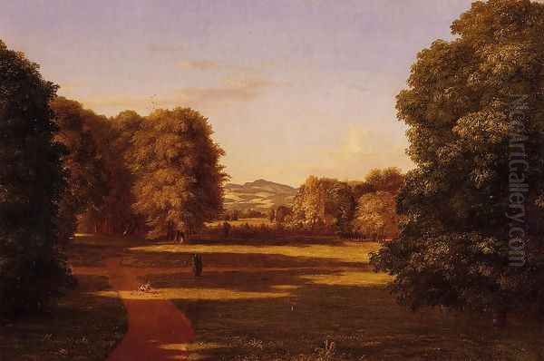 The Gardens of the Van Rensselaer Manor House Oil Painting by Thomas Cole