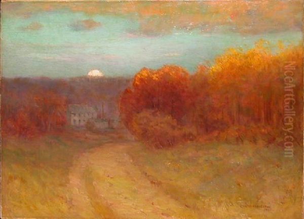 Sunset Oil Painting by Charles Warren Eaton