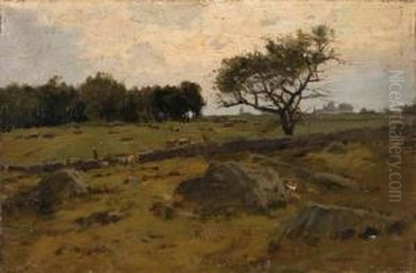 Near Thompson, Conneticut; And The Brook Oil Painting by Charles Warren Eaton