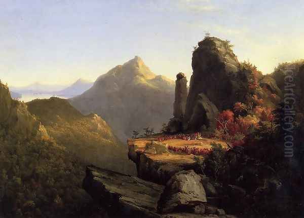 Scene from 'The Last of the Mohicans': Cora Kneeling at the Feet of Tanemund Oil Painting by Thomas Cole