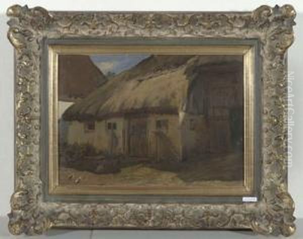 Bauernhof. Oil Painting by Adolf Eberle