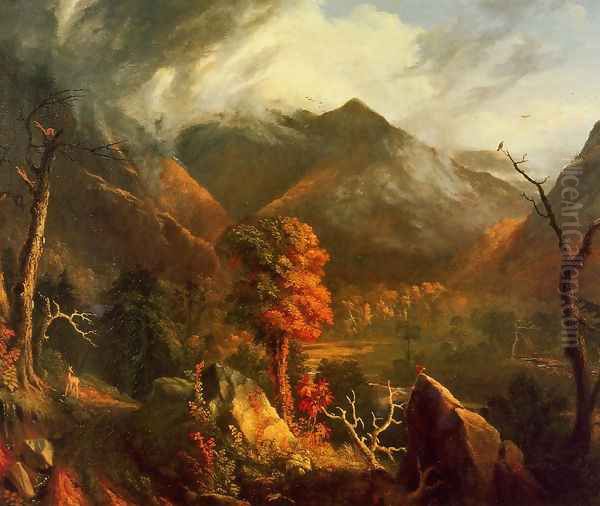 View in the White Mountains Oil Painting by Thomas Cole