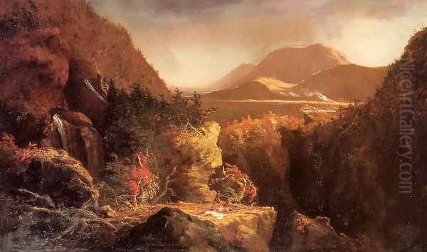 Landscape with Figures: A Scene from 'The Last of the Mohicans' Oil Painting by Thomas Cole