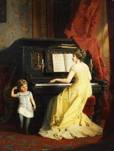 Die Kleine Polka-tanzerin Oil Painting by Anton Ebert