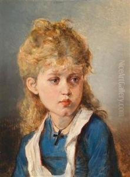 Blondes Madchen Oil Painting by Anton Ebert