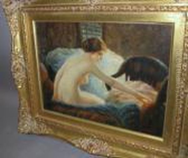 Seated Nude Oil Painting by Anton Ebert