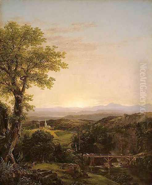 New England Scenery Oil Painting by Thomas Cole