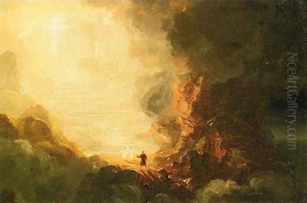 The Cross and the World: Study for 'The Pilgrim of the Cross at the End of His Journey' Oil Painting by Thomas Cole