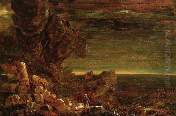 The Cross and the World: Study for 'The Pilgrim of the World at the End of His Journey' Oil Painting by Thomas Cole