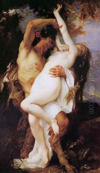 Nymphe Et Satyr 1860 Oil Painting by Alexandre Cabanel