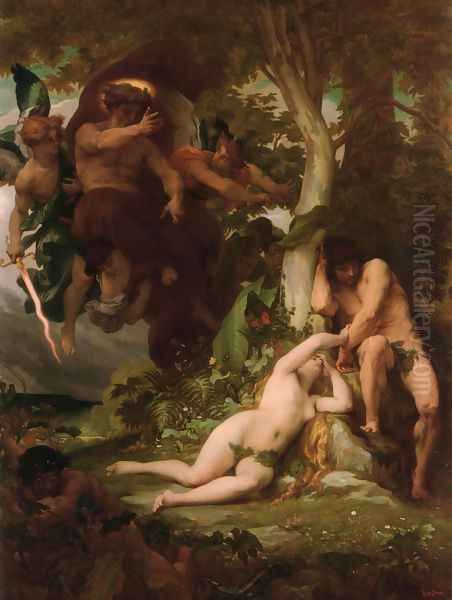 The Expulsion of Adam and Eve from the Garden of Paradise Oil Painting by Alexandre Cabanel