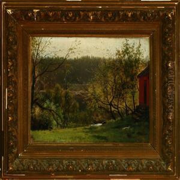 Spring At A Forest Lake Oil Painting by Christian Eckardt