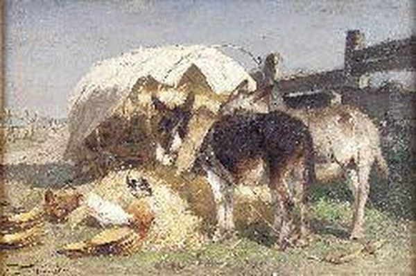 Mid-day Rest Oil Painting by Friedrich Eckenfelder