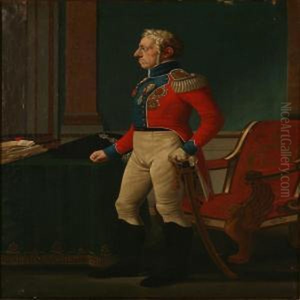 Portrait Of King Frederik Vi Of Denmark Oil Painting by Christoffer Wilhelm Eckersberg