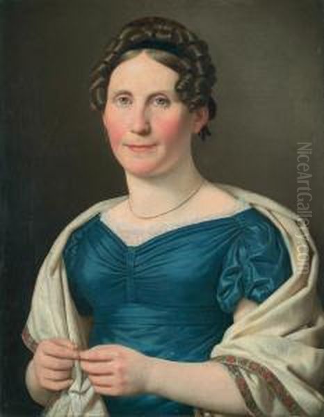 Portrait Of Mrs Wad Oil Painting by Christoffer Wilhelm Eckersberg