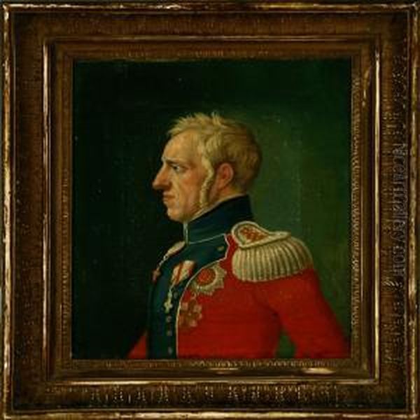 Portrait Of King Frederik Vi Of Denmark Oil Painting by Christoffer Wilhelm Eckersberg