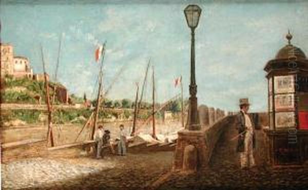 Lungotevere Oil Painting by Christoffer Wilhelm Eckersberg