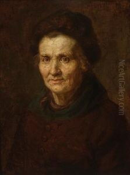 Portrat Einer Alten Frau Oil Painting by Josef Georg Edlinger