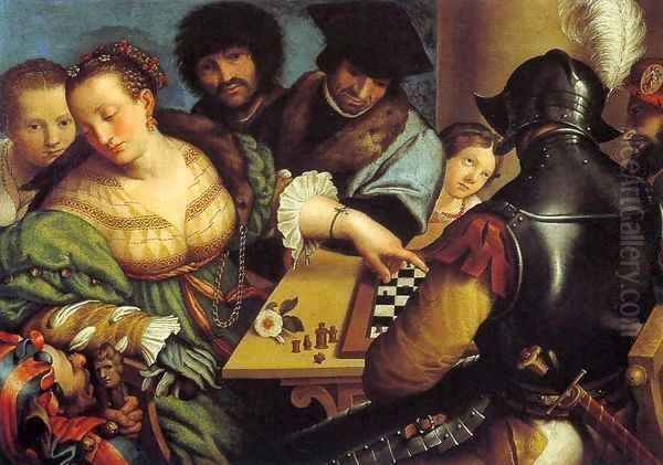 The Chess Players Oil Painting by Giulio Campi