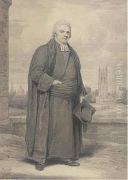 Portrait Of An Academic, Full-length, With Oxford Beyond Oil Painting by Henry Edridge