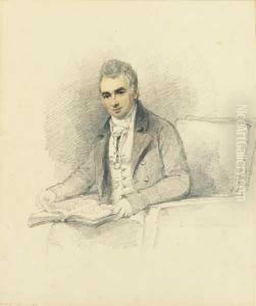 Portrait Of, 1st Lord Stanley Of Alderley, Three-quarter-length,seated Oil Painting by Henry Edridge