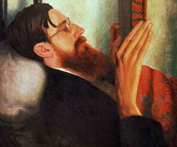 Lytton Strachey, (1880-1932) 1916 Oil Painting by Dora Carrington