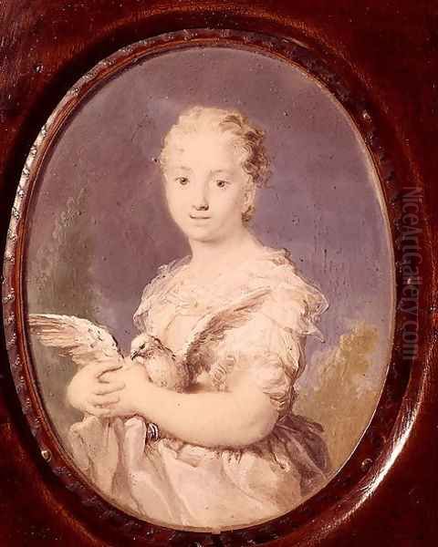 Young Girl with a Dove (L'Innocenza) Oil Painting by Rosalba Carriera