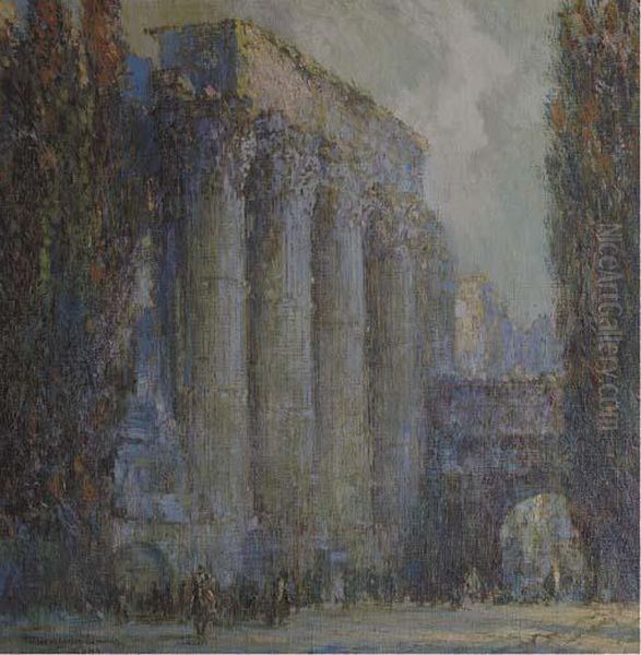 The Temple Of Mars Ultor Rome Oil Painting by George Wharton Edwards