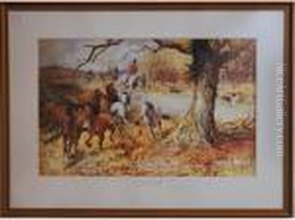 New Forest Hounds Oil Painting by Lionel Louis Edwards