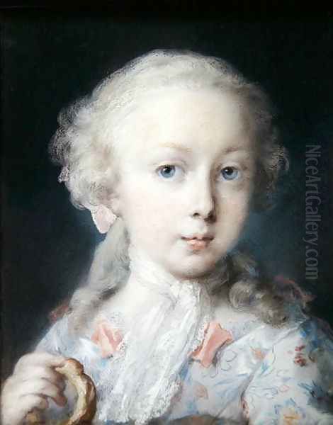 Portrait of a Girl with a Bussola, 1725 Oil Painting by Rosalba Carriera