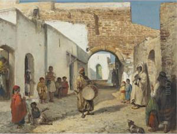 The Musicians Of Tangiers Oil Painting by Victor Eeckhout