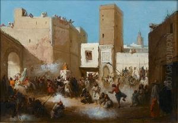 Wedding Procession, Fez Oil Painting by Victor Eeckhout