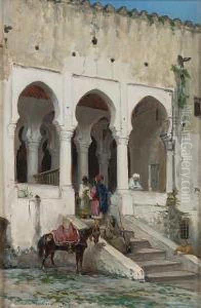 The Treasury (beit El-mal) At Tangiers Oil Painting by Victor Eeckhout