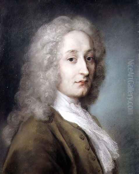 Portrait of Antoine Watteau (1684-1721) Oil Painting by Rosalba Carriera