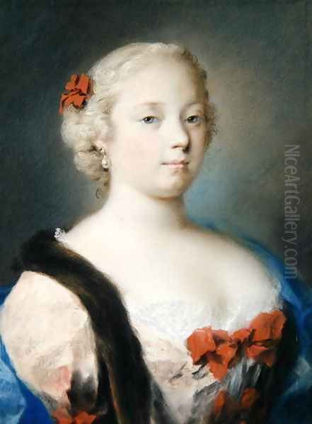 Portrait of a Young Woman Oil Painting by Rosalba Carriera