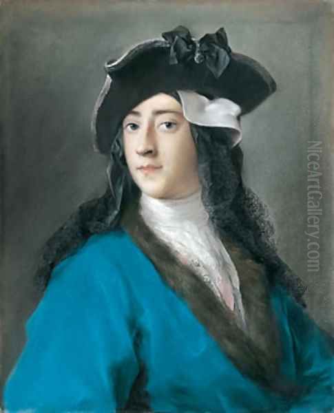 Gustavus Hamilton Second Viscount Boyne in Masquerade Costume 1730 Oil Painting by Rosalba Carriera