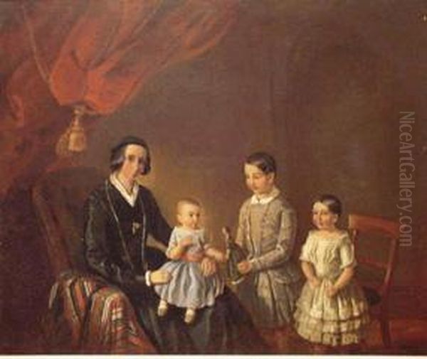 Family Portrait Oil Painting by Augustus Leopold Egg