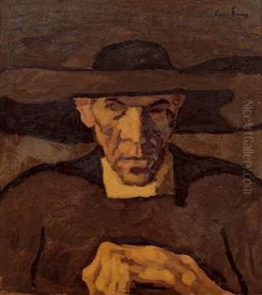 Bauer Oil Painting by Albin Egger-Lienz