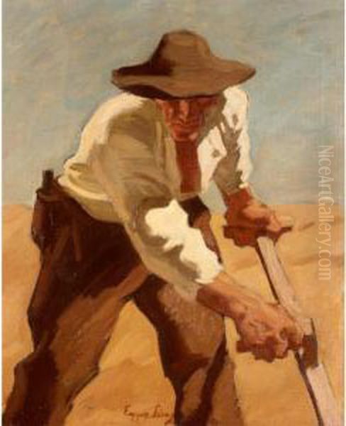 Ein Maher Oil Painting by Albin Egger-Lienz