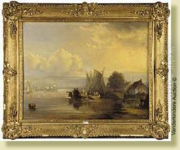 Bord De Fleuve Anime Oil Painting by Egidius Linnig