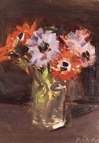 A Still Life of Anemones Oil Painting by Francis Campbell Boileau Cadell