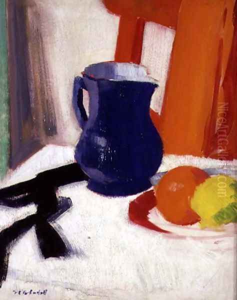 Blue and Orange Oil Painting by Francis Campbell Boileau Cadell