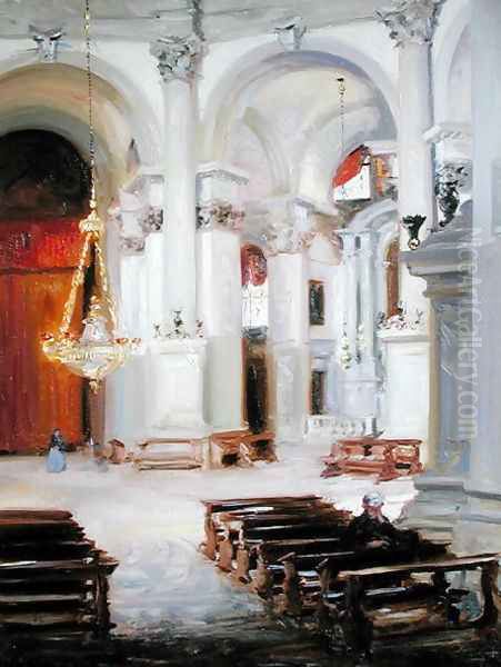 Interior of the Salute, Venice Oil Painting by Francis Campbell Boileau Cadell