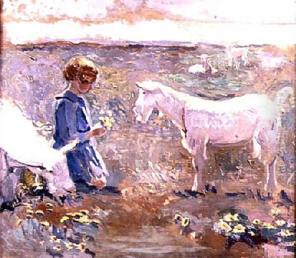 Goats Grazing Oil Painting by Francis Campbell Boileau Cadell