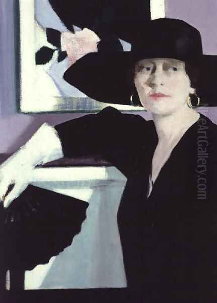 Portrait of a Lady in Black, c.1921 Oil Painting by Francis Campbell Boileau Cadell